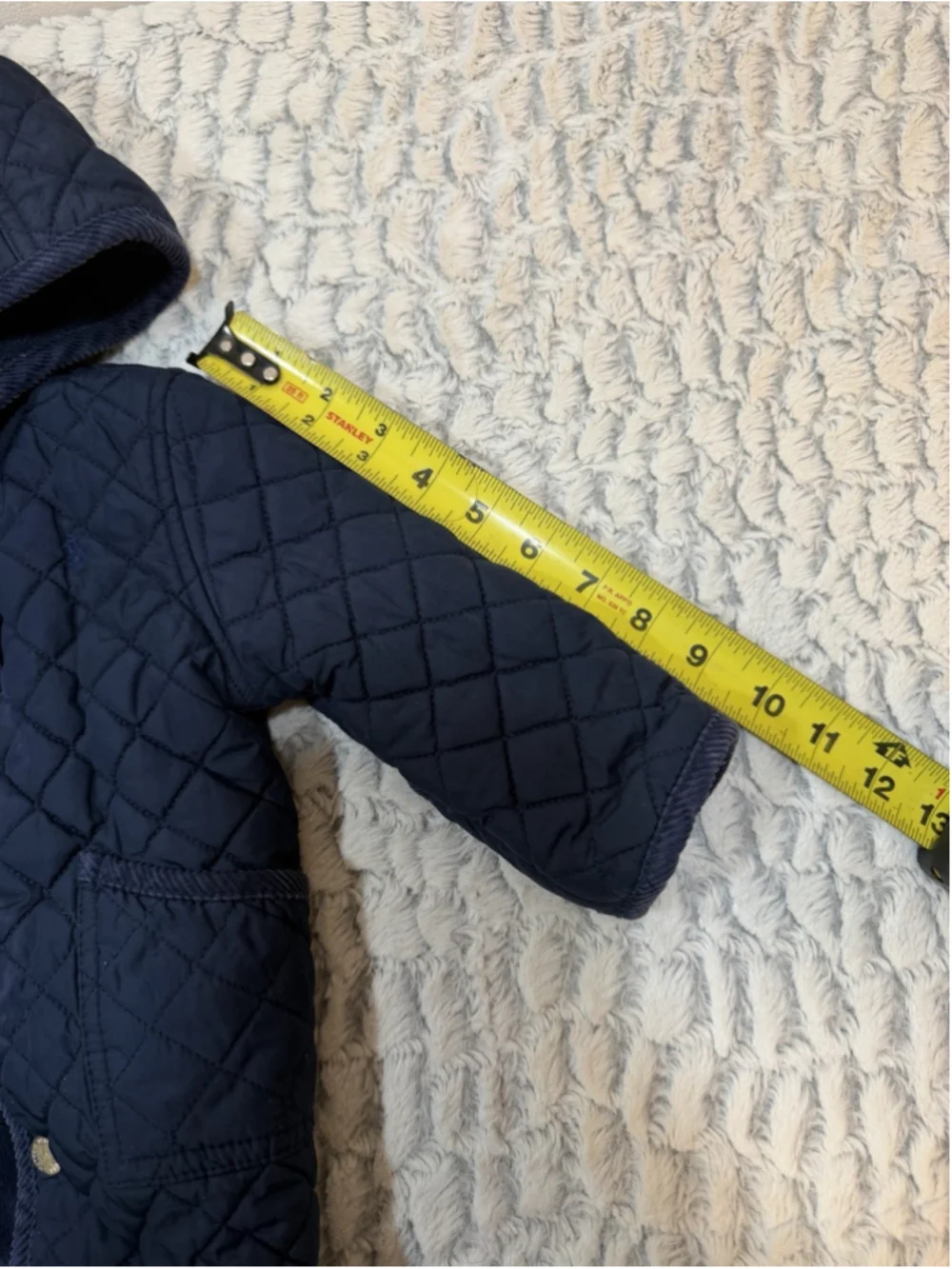 Polo Ralph Lauren Quilted Hooded Snowsuit Navy 6 Months Snap Front